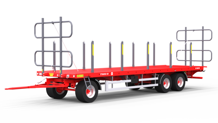 Przyczepa platformowa do bel trzyosiowa T020 Metal-Fach